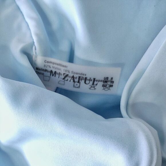 NEW Zaful Strapless S Bikini Top Supports Bra Cups Light Blue - Picture 5 of 5